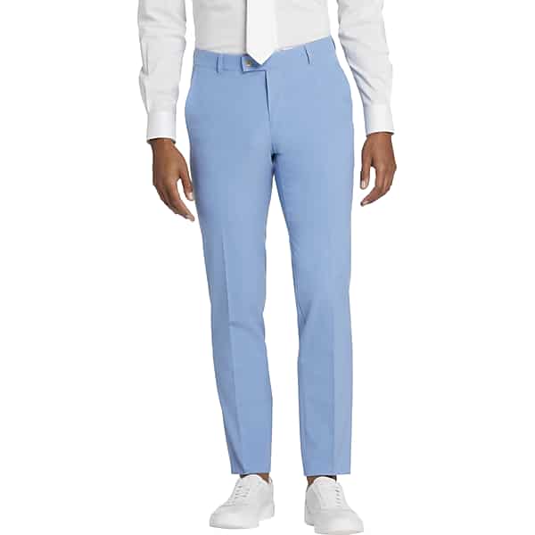 Egara Big & Tall Modern Fit Men's Suit Separates Pants Med Blue - Size: 50W x 32L