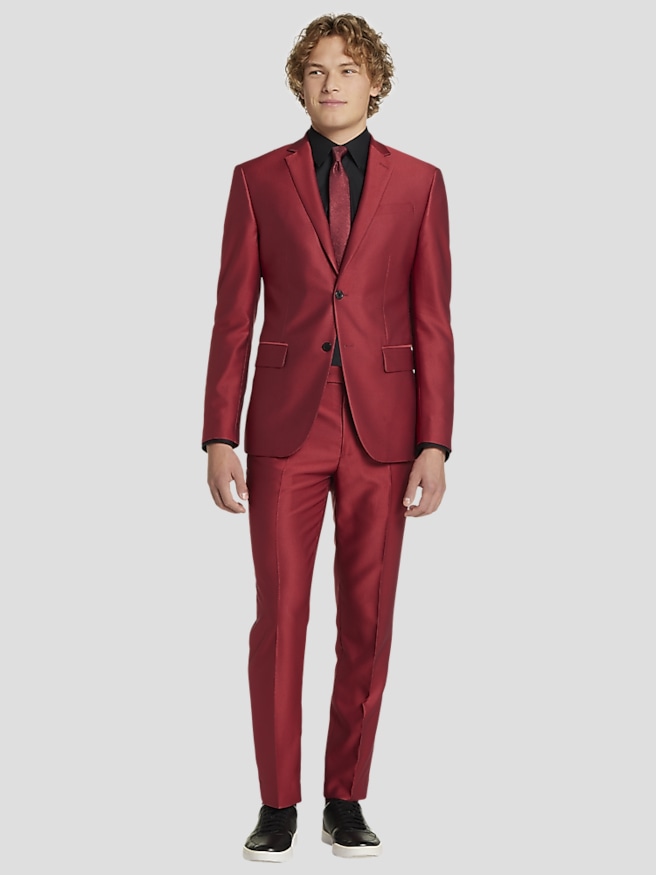 Skinny red suit best sale