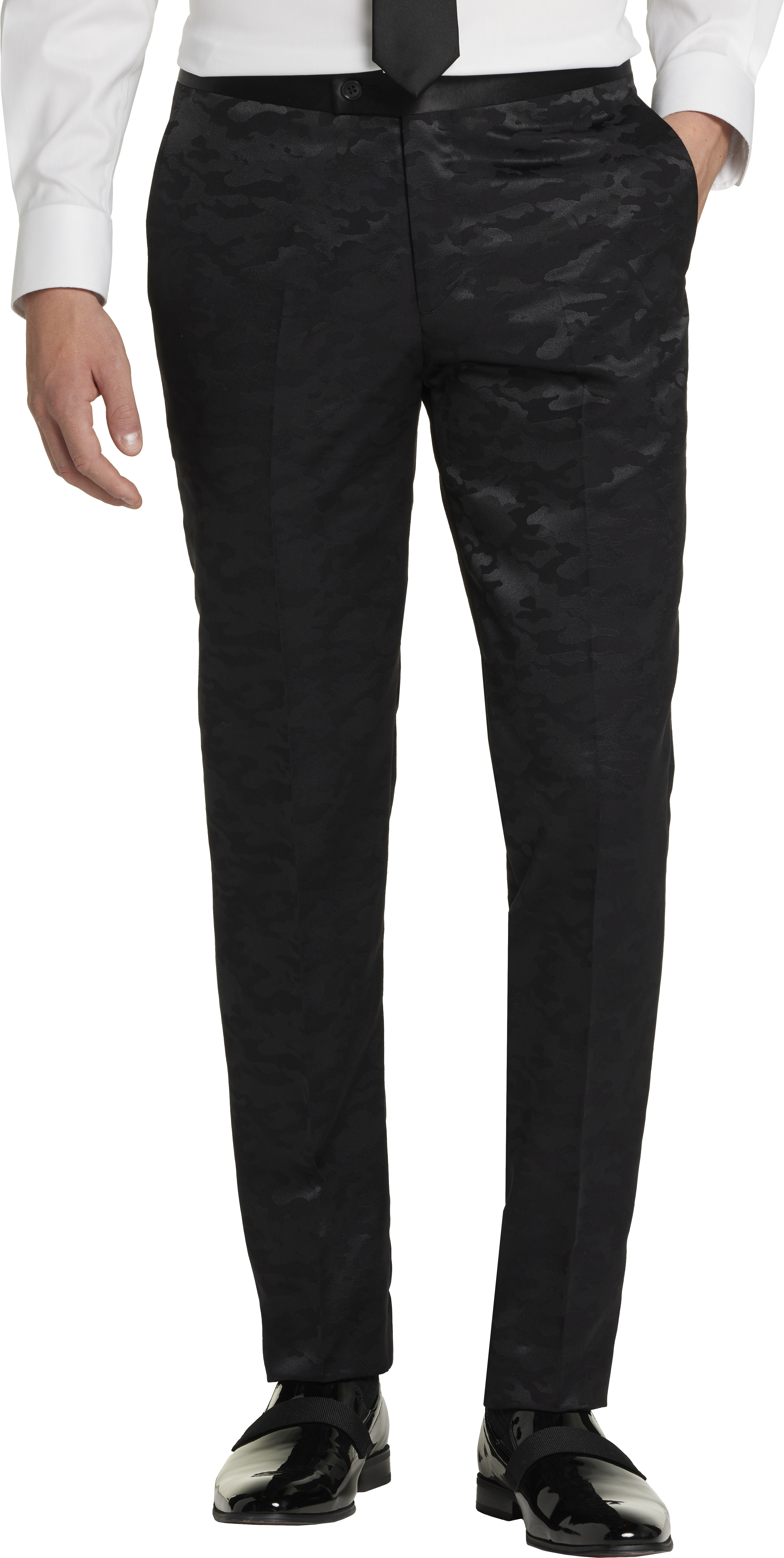 Egara Skinny Fit Satin Camouflage Tuxedo Pants | Tuxedo Pants 