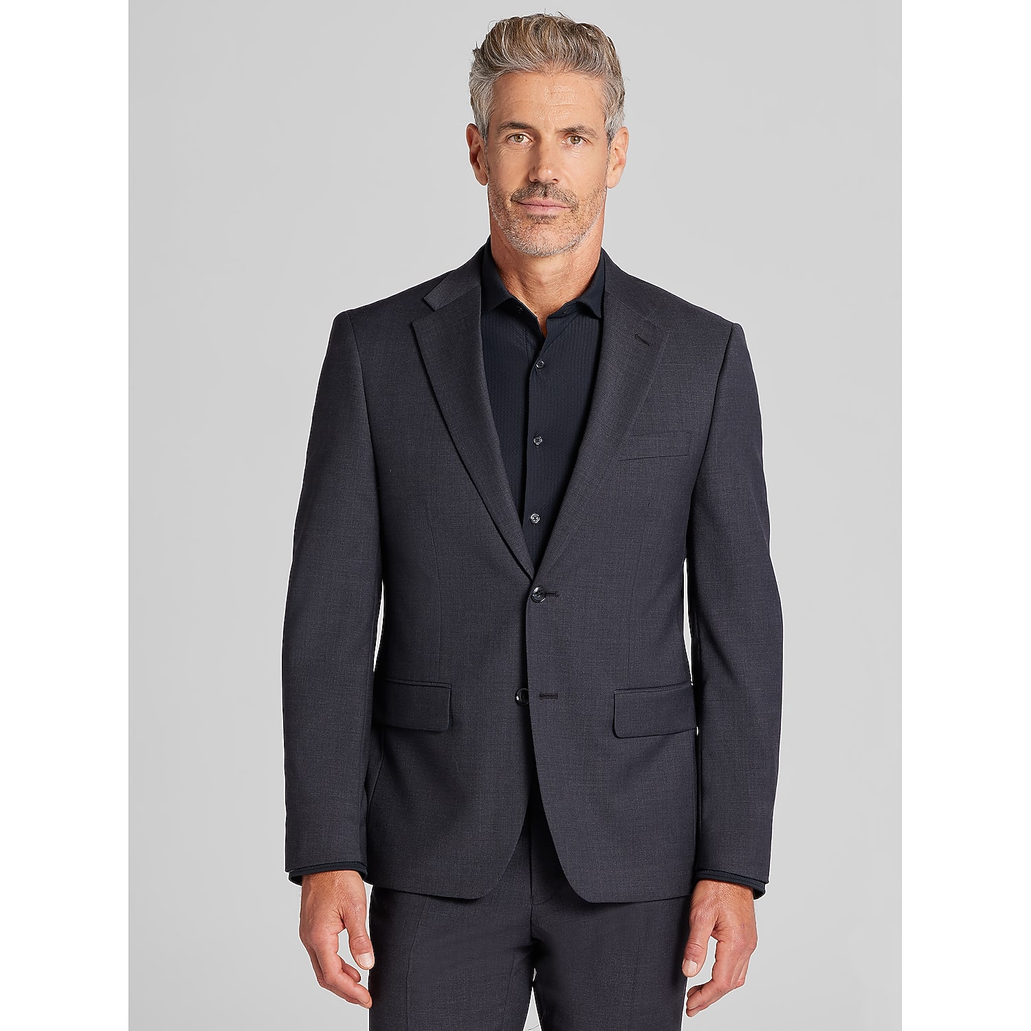 Tommy Hilfiger Modern Fit Wool Blend Twill Suit Jacket in Charcoal Gray – Men’s 42 Long Formal and Business Casual Blazer
