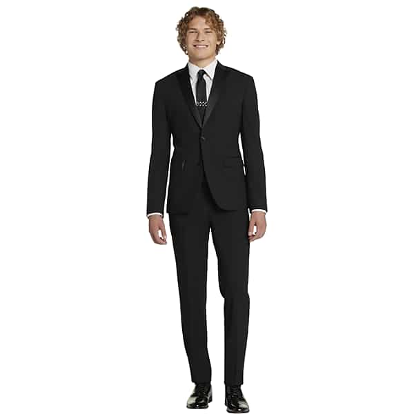 Egara Men's Skinny Fit Peak Lapel Tuxedo Separates Jacket Black - Size: 46 Regular