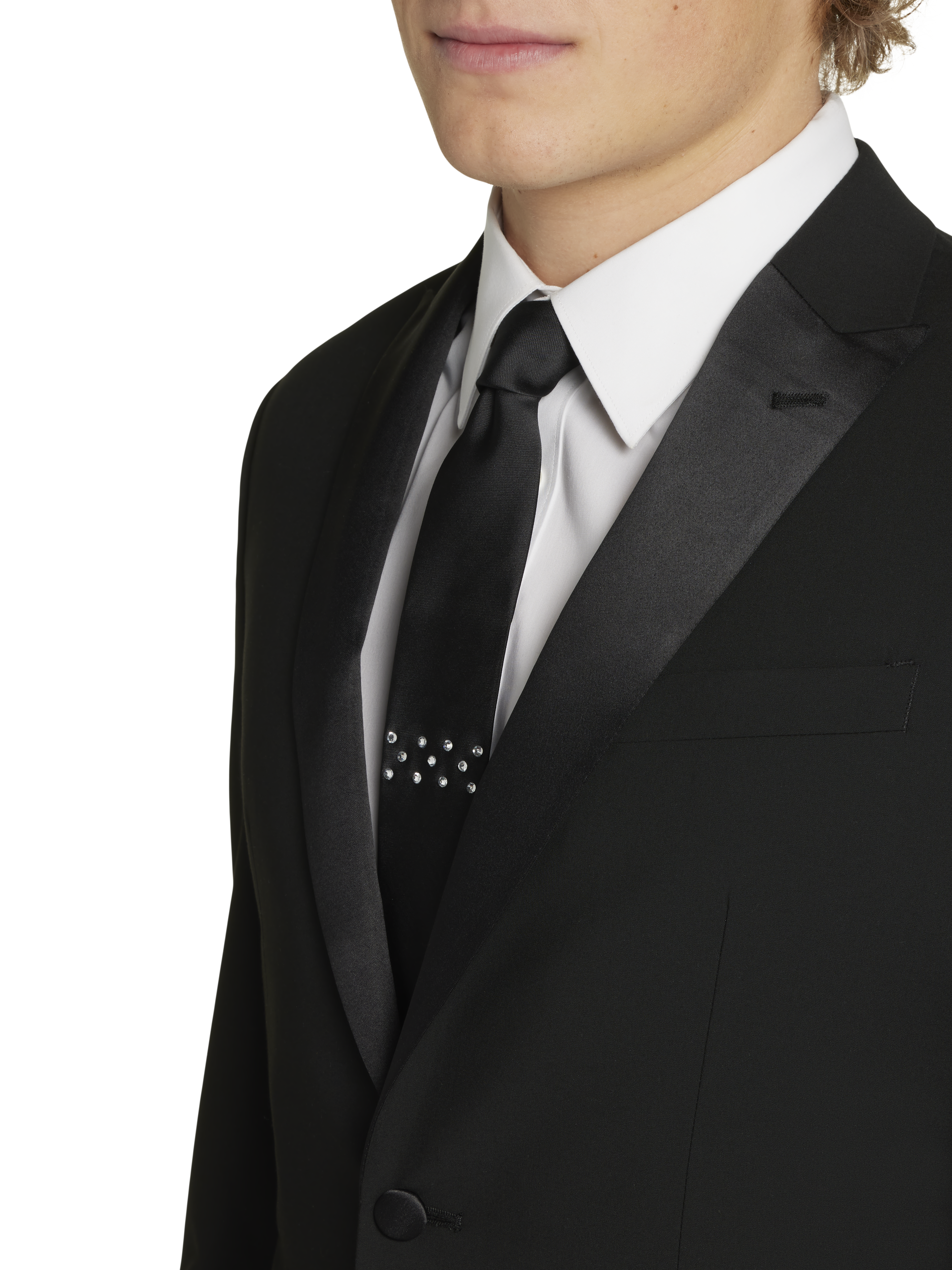 Skinny Fit Satin Peak Lapel Tuxedo Jacket