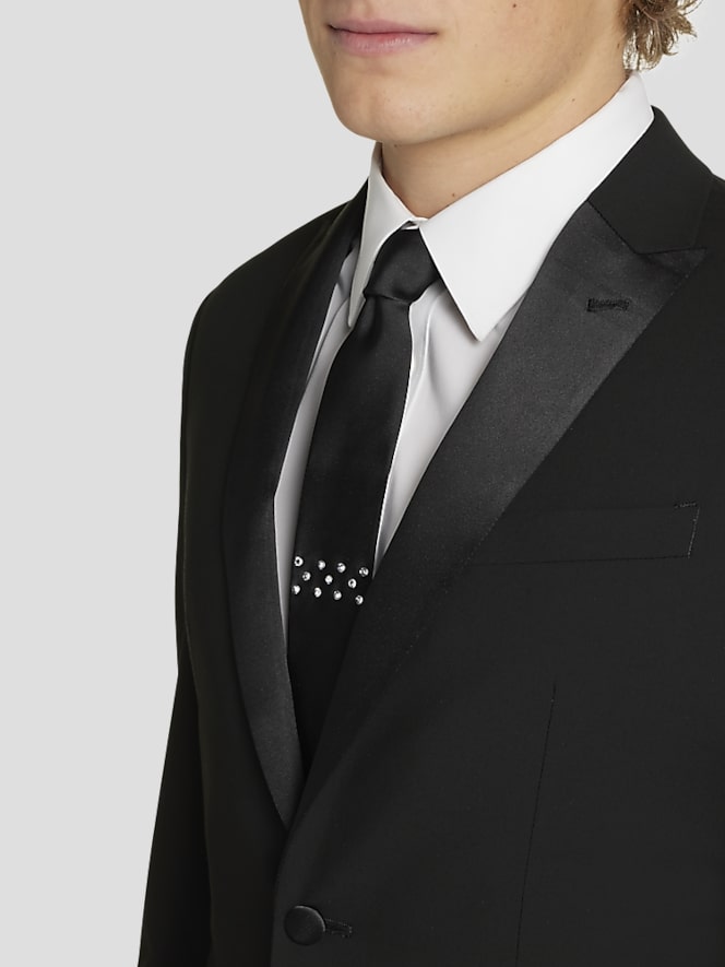 Egara Skinny Fit Satin Peak Lapel Tuxedo Jacket