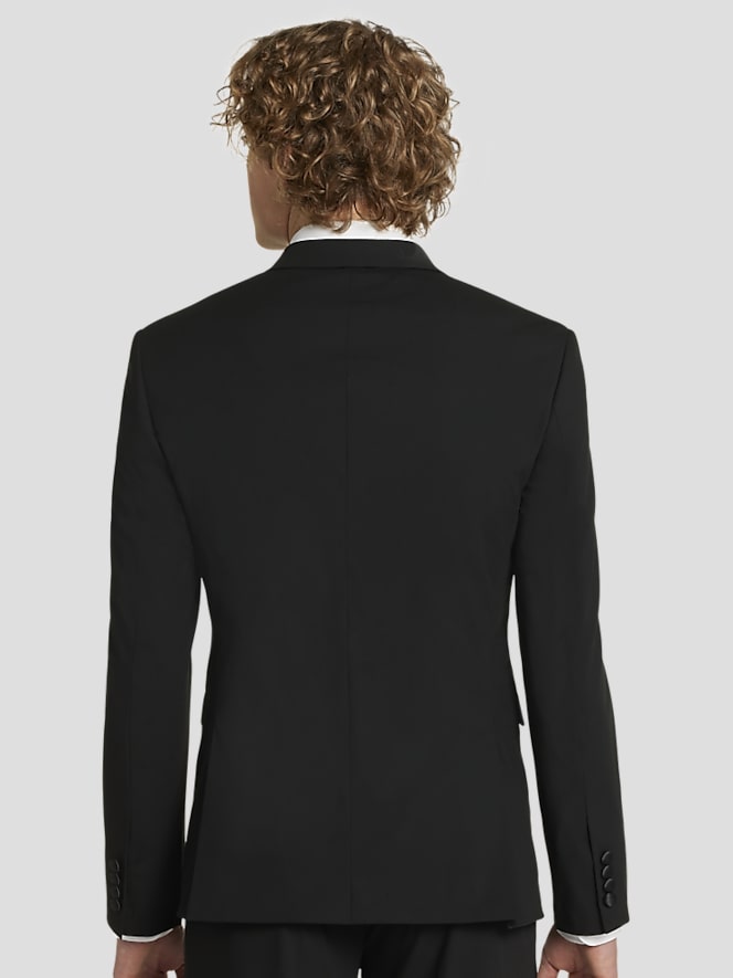 Egara Skinny Fit Satin Peak Lapel Tuxedo Jacket