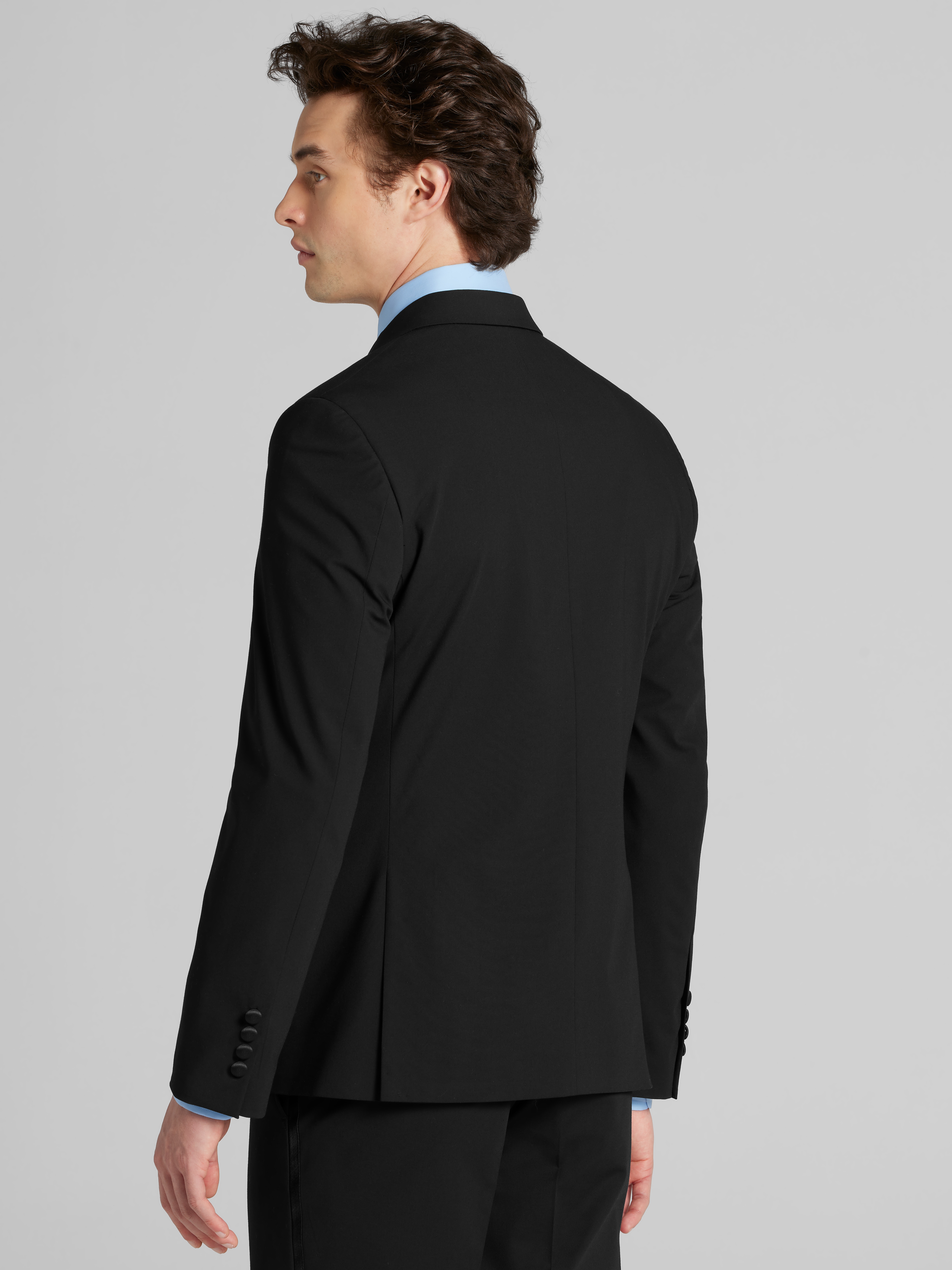 Skinny Fit Satin Peak Lapel Tuxedo Jacket