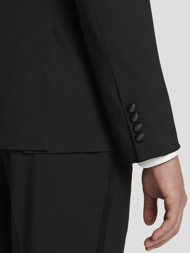 Egara Skinny Fit Satin Peak Lapel Tuxedo Jacket