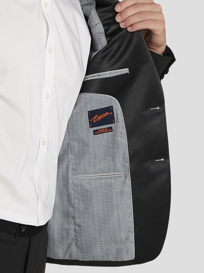 Egara Skinny Fit Satin Peak Lapel Tuxedo Jacket