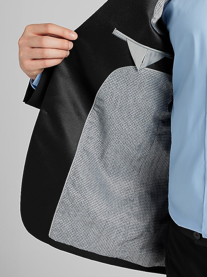Egara Skinny Fit Satin Peak Lapel Tuxedo Jacket