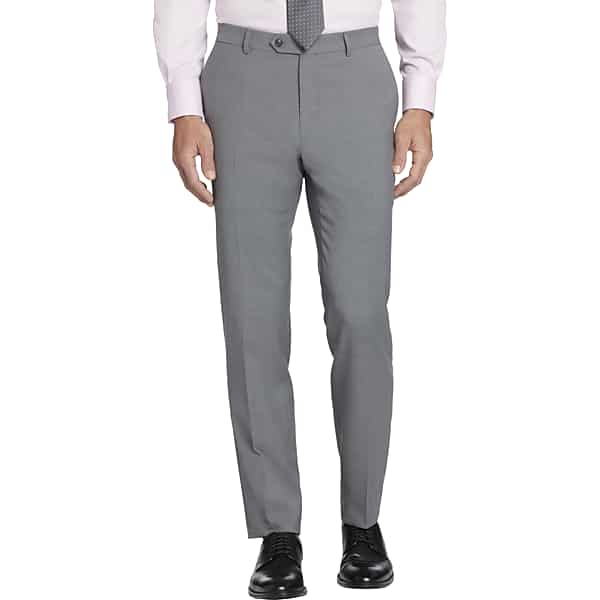 Tommy Hilfiger Big & Tall Modern Fit Men's Suit Separates Twill Pants Pearl Grey Twill - Size: 44W x 30L