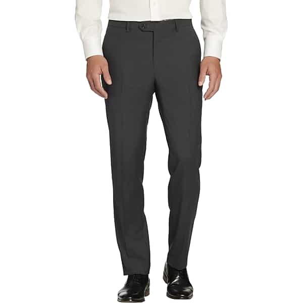 Tommy Hilfiger Modern Fit Wool Blend Twill Men's Suit Pants Charcoal Twill - Size: 35W x 32L TMW3YGF35T17