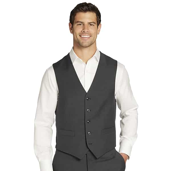 Tommy Hilfiger Modern Fit Men's Suit Separates Twill Vest Charcoal Twill - Size: Large