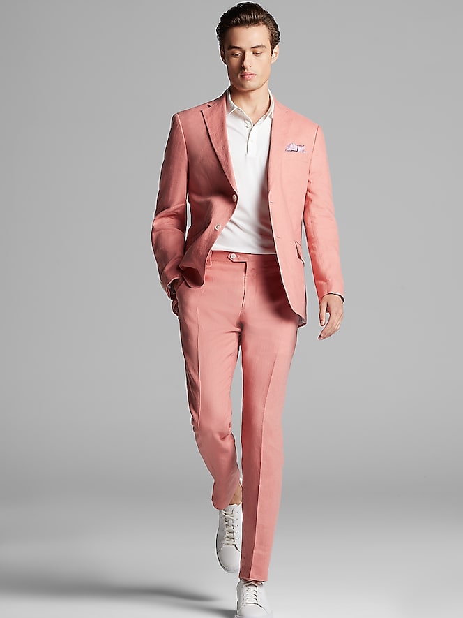 Tommy Hilfiger Modern Fit Linen Suit Jacket, Red - Image 5 of 7