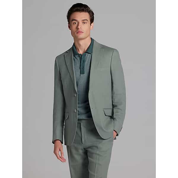 Tommy Hilfiger Big & Tall Modern Fit Linen Men's Suit Jacket Sage - Size: 52 Long TMW3YGU52335