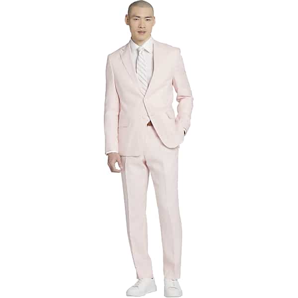Tommy Hilfiger Big & Tall Modern Fit Men's Suit Separates Linen Jacket Pink - Size: 58 Long
