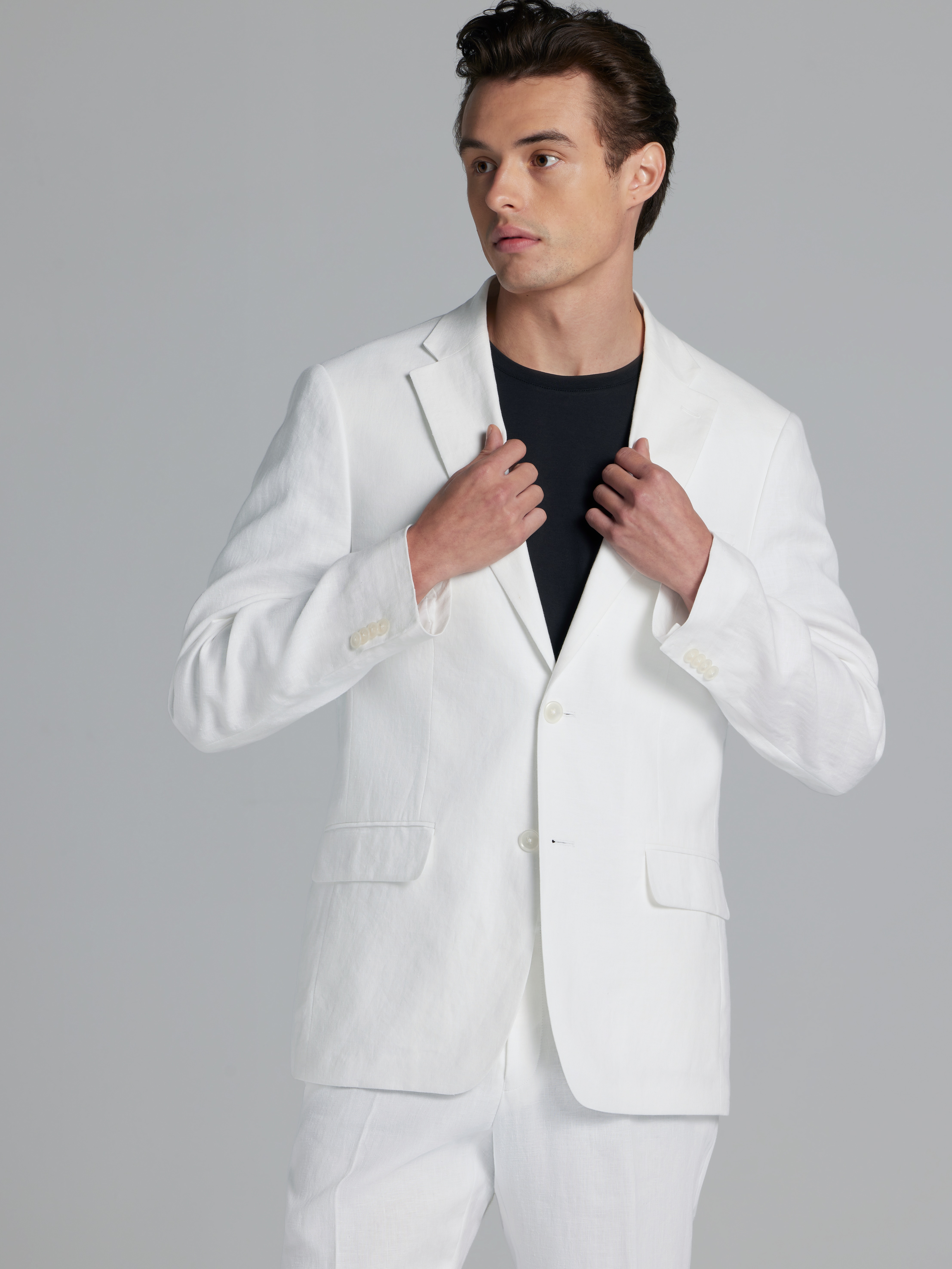 White Best Combination Of Blazer And Shirt Grey Blazer Black Pants