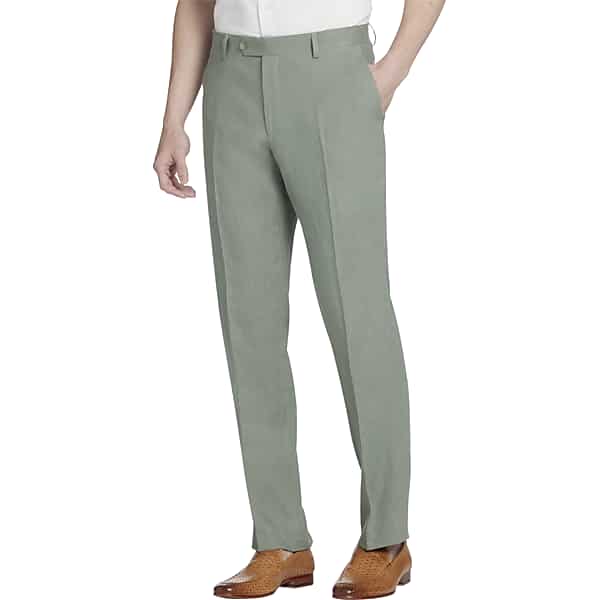 Tommy Hilfiger Big & Tall Modern Fit Linen Men's Suit Pants Sage - Size: 44W x 34L TMW3YGW44F35