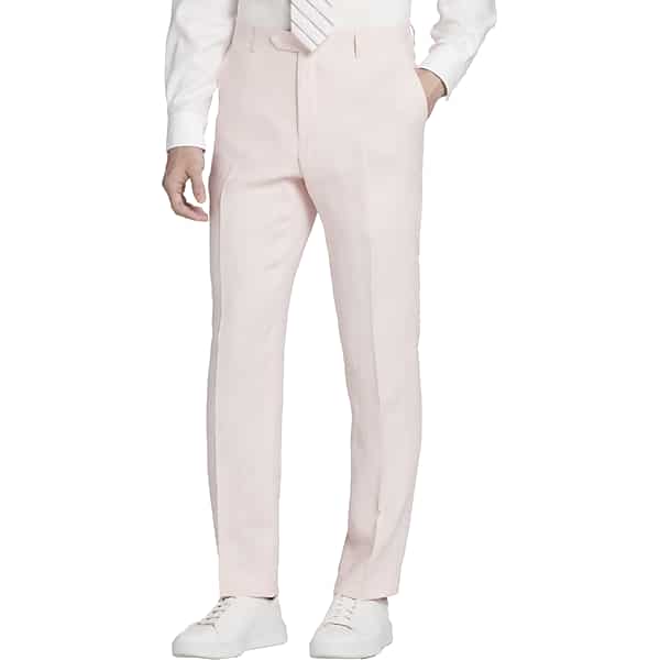 Tommy Hilfiger Modern Fit Men's Suit Separates Linen Pants Pink - Size: 35W x 32L