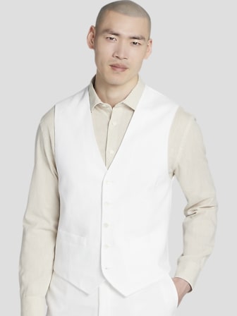 Men's White Suit Vests