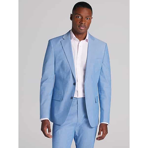 Tommy Hilfiger Big & Tall Modern Fit Cotton Blend Men's Suit Jacket Light Blue - Size: 52 Long