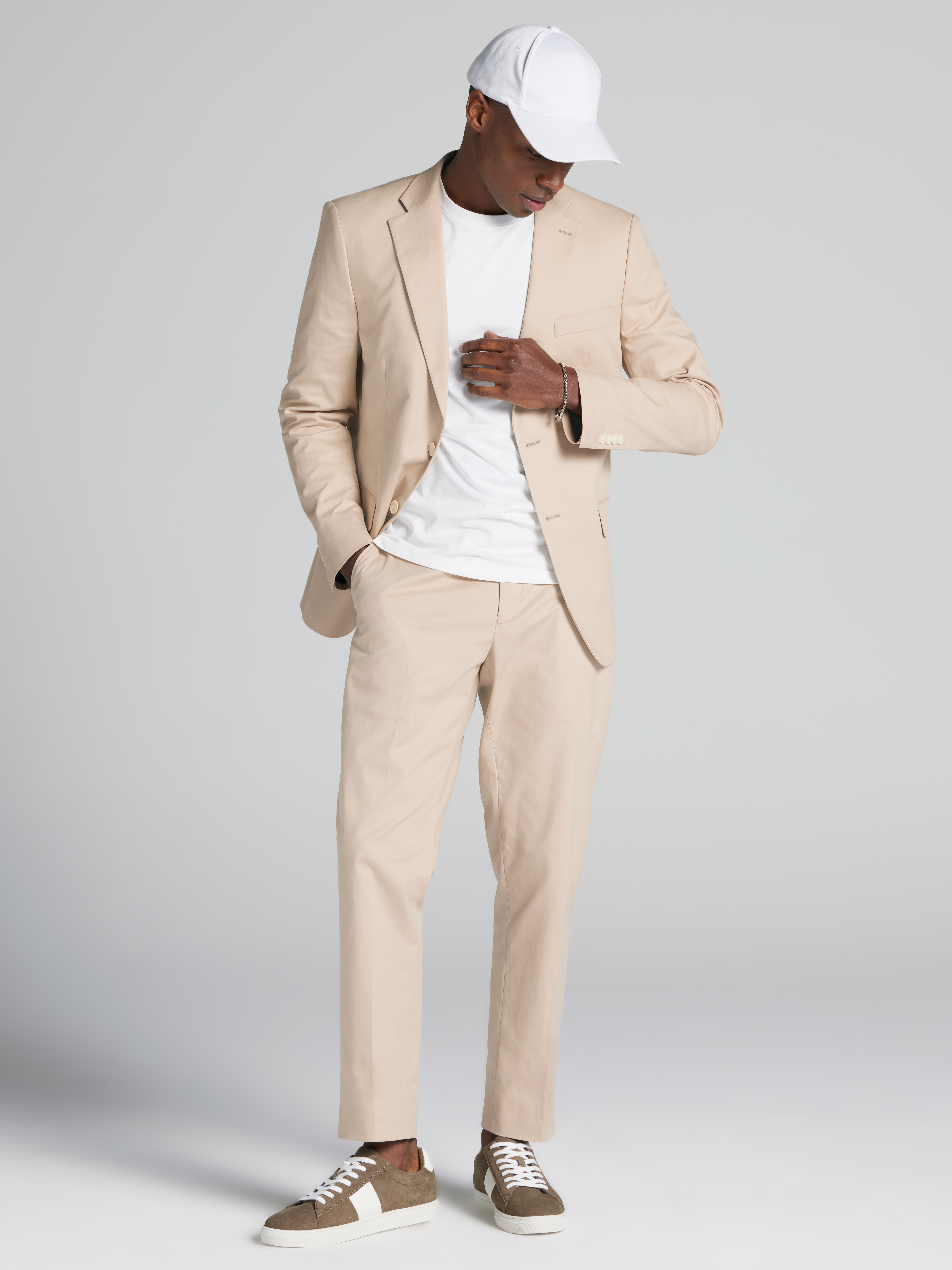 Modern Fit Cotton Blend Suit Jacket