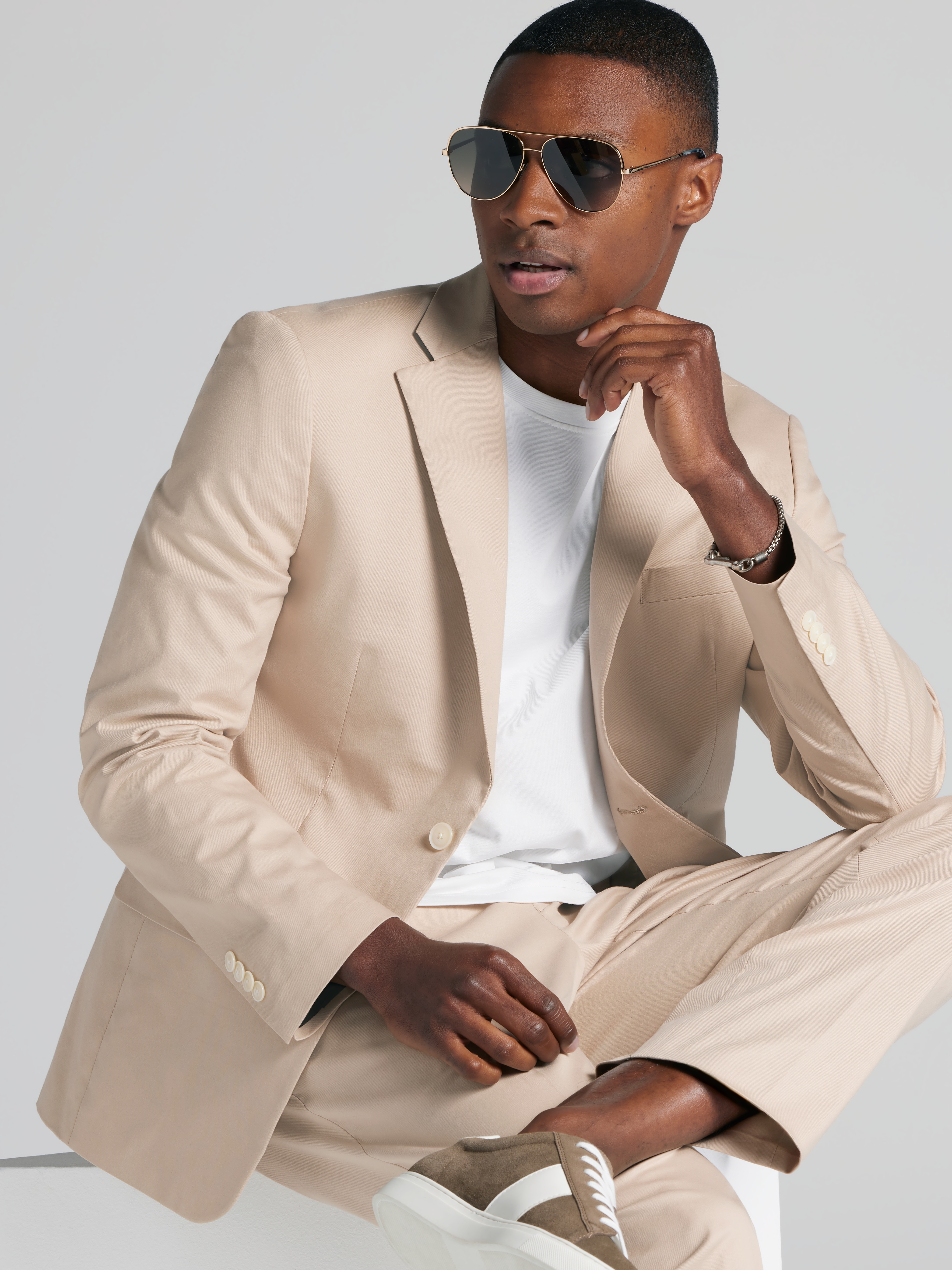 Modern Fit Cotton Blend Suit Jacket