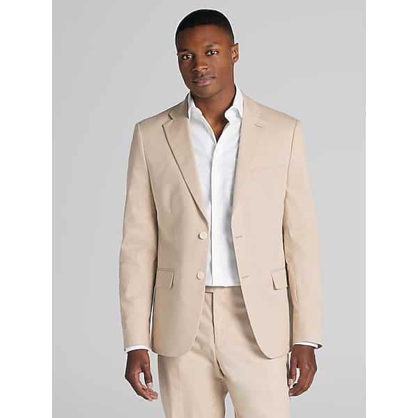 Tommy Hilfiger Modern Fit Cotton Blend Men's Suit Jacket Khaki - Size: 58 Long TMW3YH158329