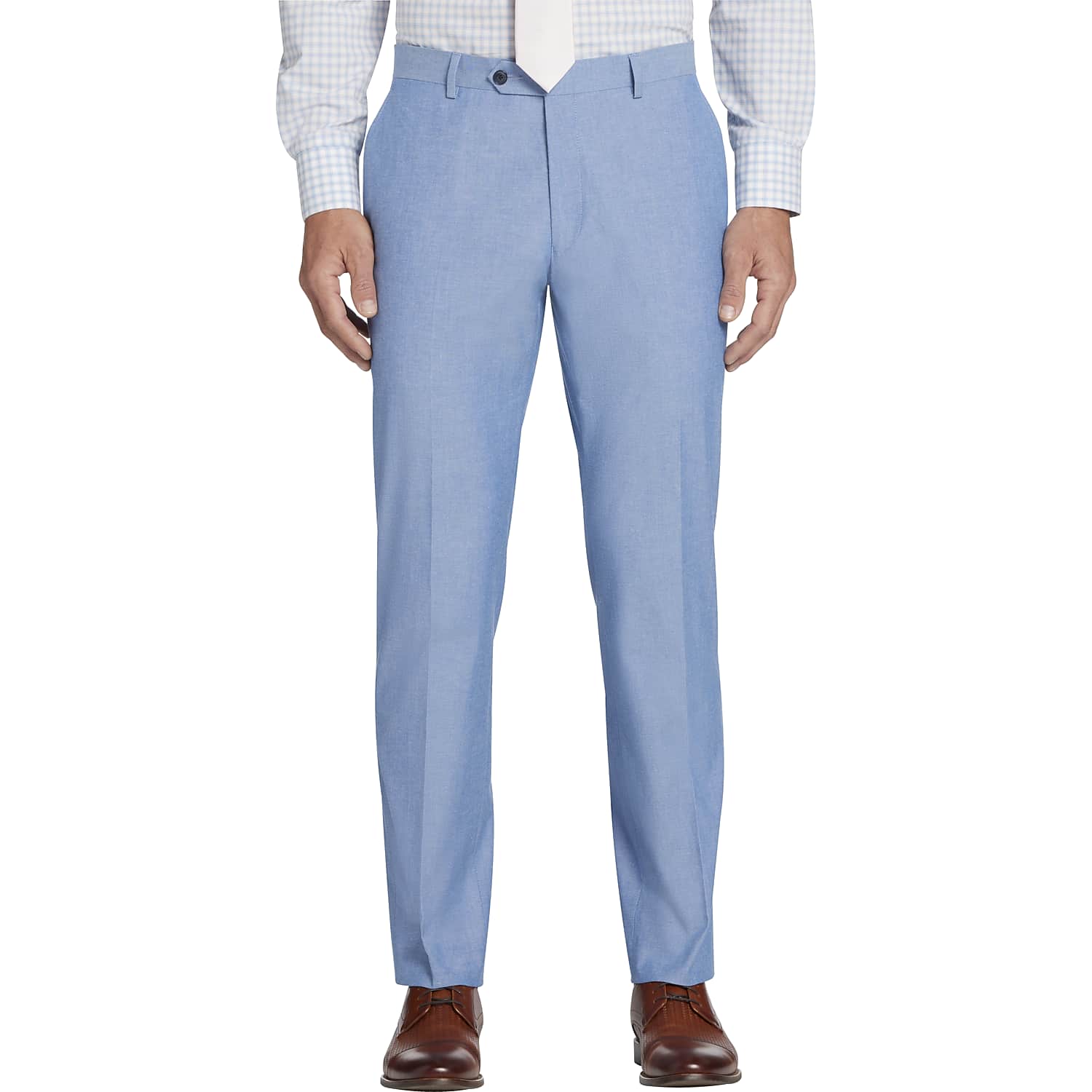 Tommy Hilfiger Modern Fit Cotton Blend Suit Pants in Light Blue – Men’s Straight-Leg Dress Trousers, Size 36W x 32L