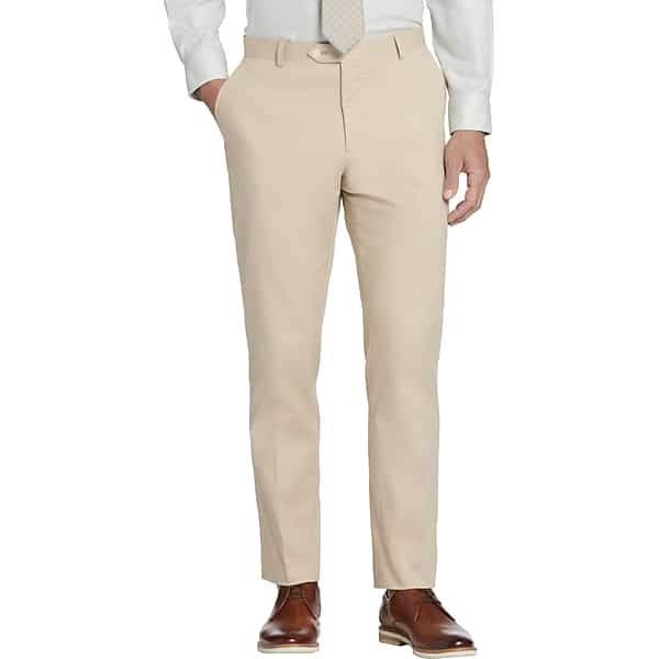 Tommy Hilfiger Modern Fit Cotton Blend Men's Suit Pants Khaki - Size: 38W x 29L