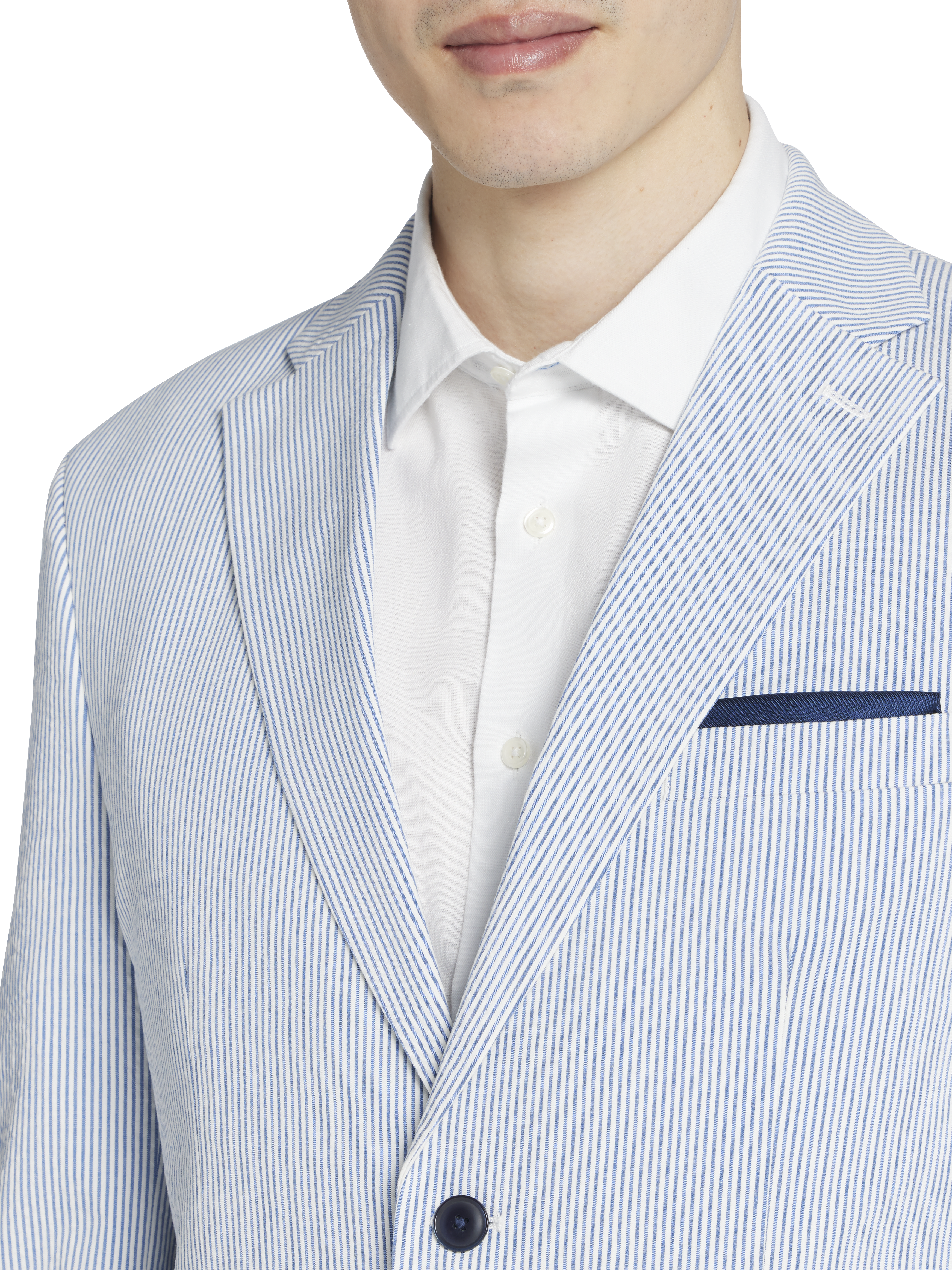 Modern Fit Cotton Blend Seersucker Suit Jacket