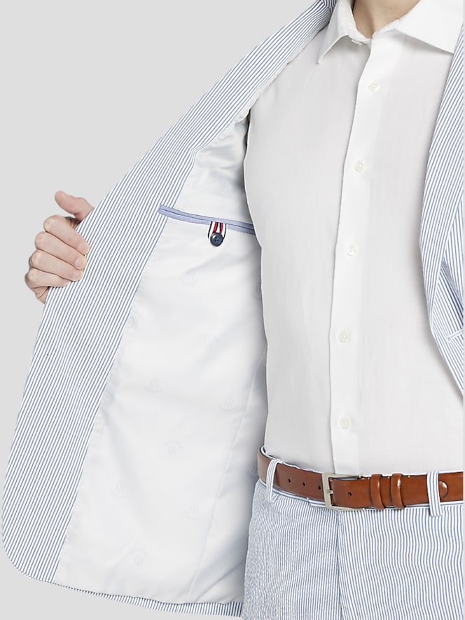 Tommy Hilfiger Modern Fit Cotton Blend Seersucker Suit Jacket