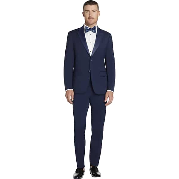 Tommy Hilfiger Men's Modern Fit Wool Blend Notch Lapel Tuxedo Jacket Navy Solid - Size: 48 Long TMW3YHE48301