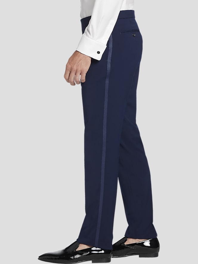 Tommy Hilfiger Slim Fit Wool Blend Tuxedo Pants