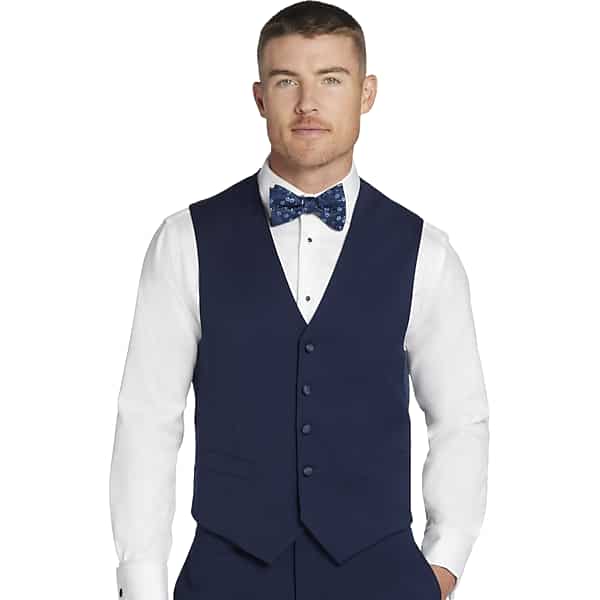 Tommy Hilfiger Modern Fit Men's Suit Separates Tuxedo Vest Navy Solid - Size: Medium