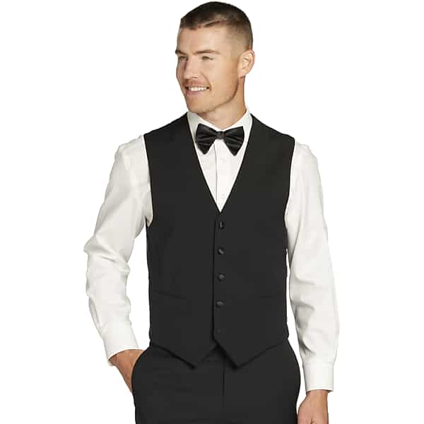 Tommy Hilfiger Men's Slim Fit Wool Blend Tuxedo Vest Formal Black - Size: XXL TMW3YHJXXL10