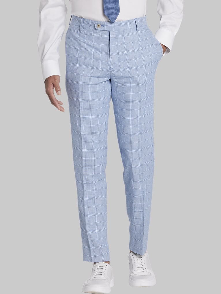 JOE Joseph Abboud Linen Blend Plaid Slim Fit Suit Pants