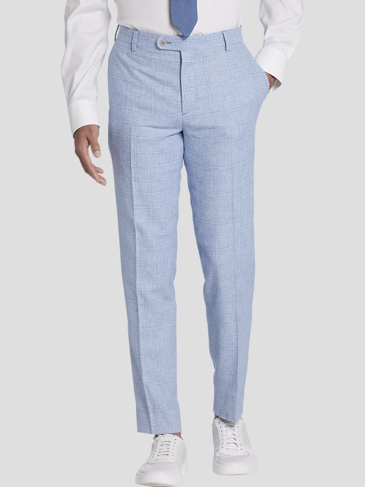 JOE Joseph Abboud Linen Blend Plaid Slim Fit Suit Pants Suit