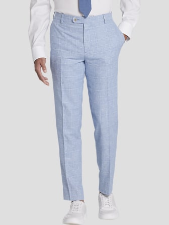 Slim Fit Linen Blend Suit Pants