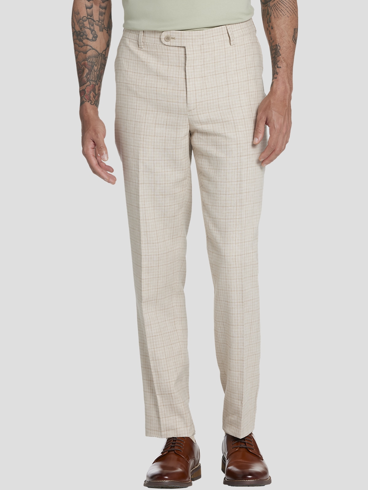 JOE Joseph Abboud Linen Blend Plaid Slim Fit Suit Separates Pants ...