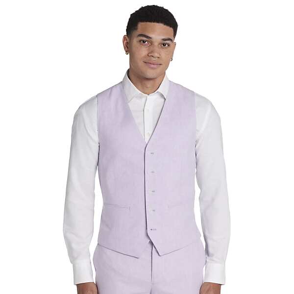 JOE Joseph Abboud Slim Fit Linen Blend Men's Suit Separates Pants Lilac - Size: Large