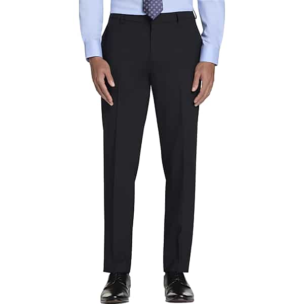 Awearness Kenneth Cole Slim Fit Wool Blend Men's Suit Pants Black Solid - Size: 44W x 30L TMW3YK344002