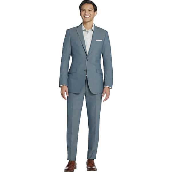 Wilke-Rodriguez Men's Slim Fit Suit Teal/Gray - Size: 38 Short TMW3YKR38135