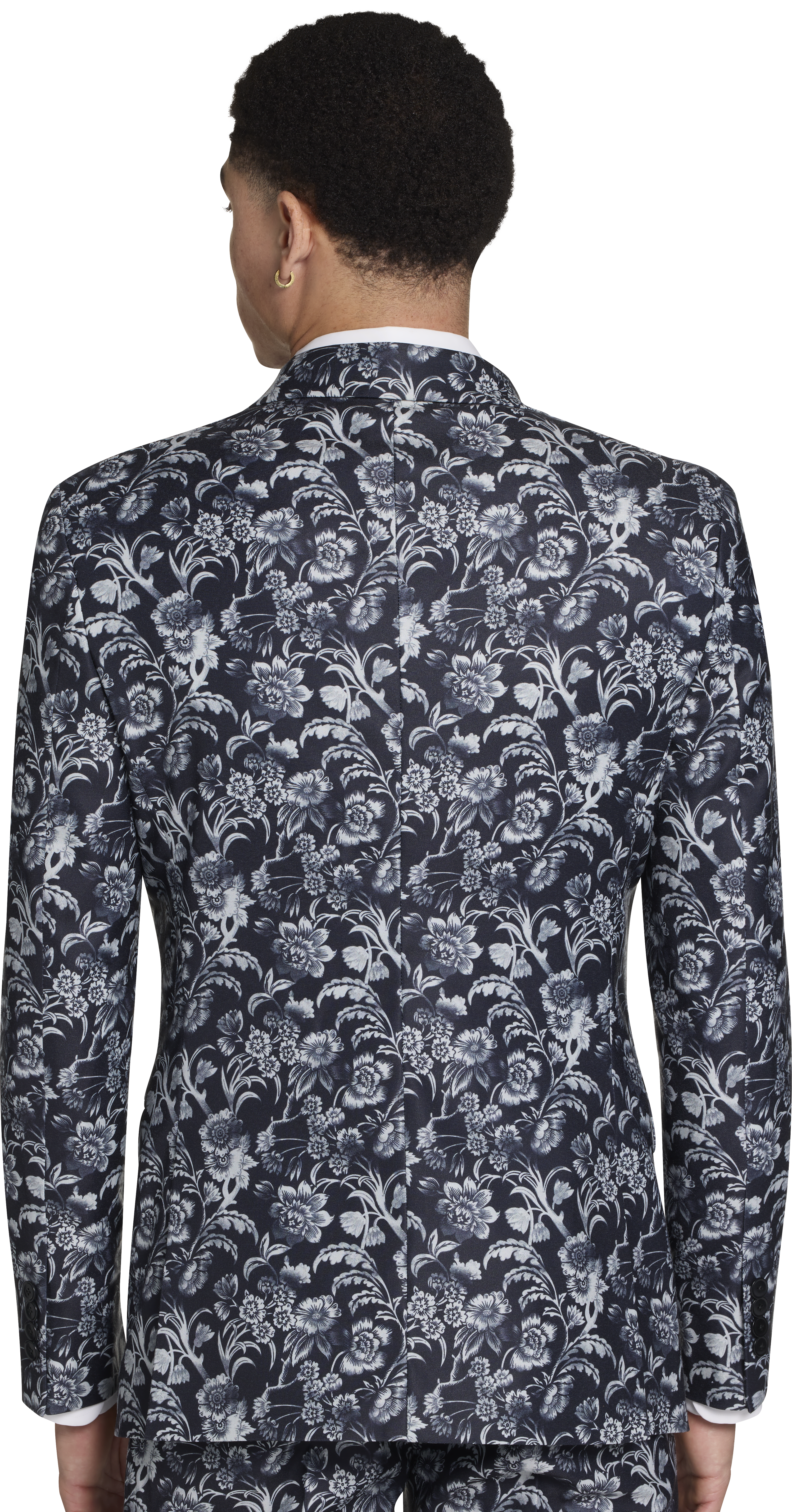 Skinny Fit Peak Lapel Floral Suit Separates Jacket