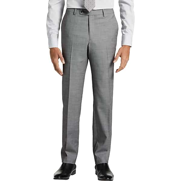 Awearness Kenneth Cole Big & Tall CHILLFLEX Modern Fit Wool Blend Men's Suit Pants Black/White Sharkskin - Size: 40W x 36L TMW3YR440V78