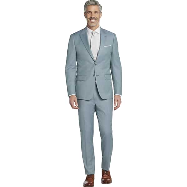 Calvin Klein Slim Fit Peak Lapel Men's Suit Green - Size: 42 Short TMW3YW242130