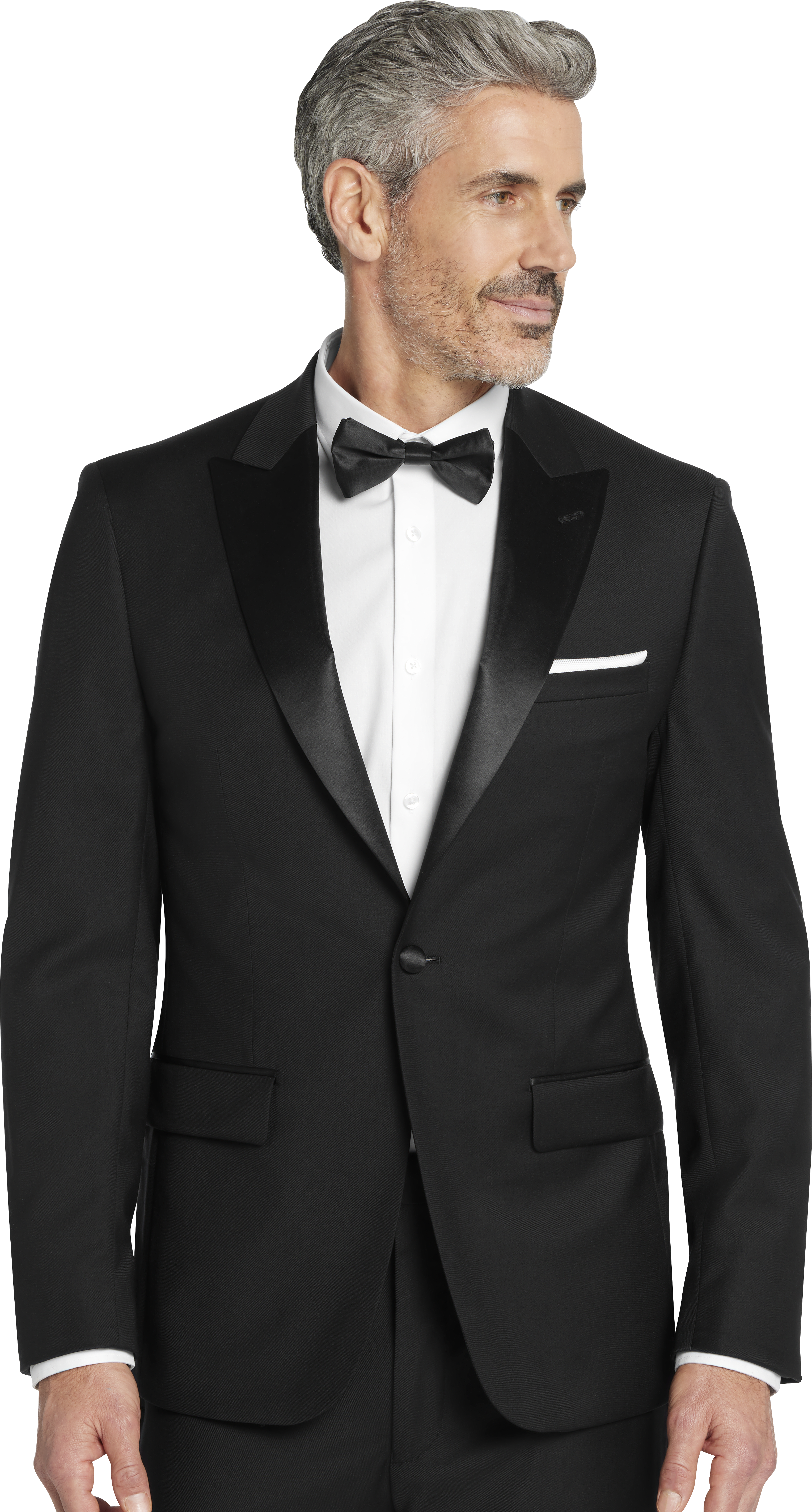 Slim Fit Wool Blend Peak Lapel Tuxedo Jacket