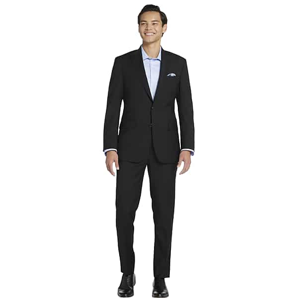 JOE Joseph Abboud Big & Tall Slim Fit Peak Lapel Men's Suit Separates Jacket Black Solid - Size: 46 Extra Long