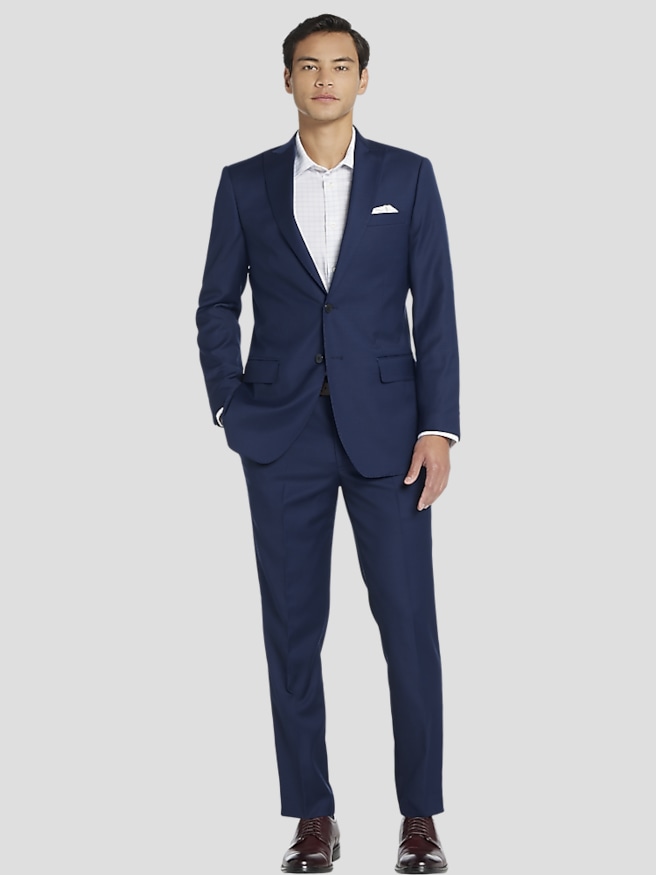 JOE Joseph Abboud Big & Tall Slim Fit Wool Blend Men's Suit Jacket , Blue/Postman