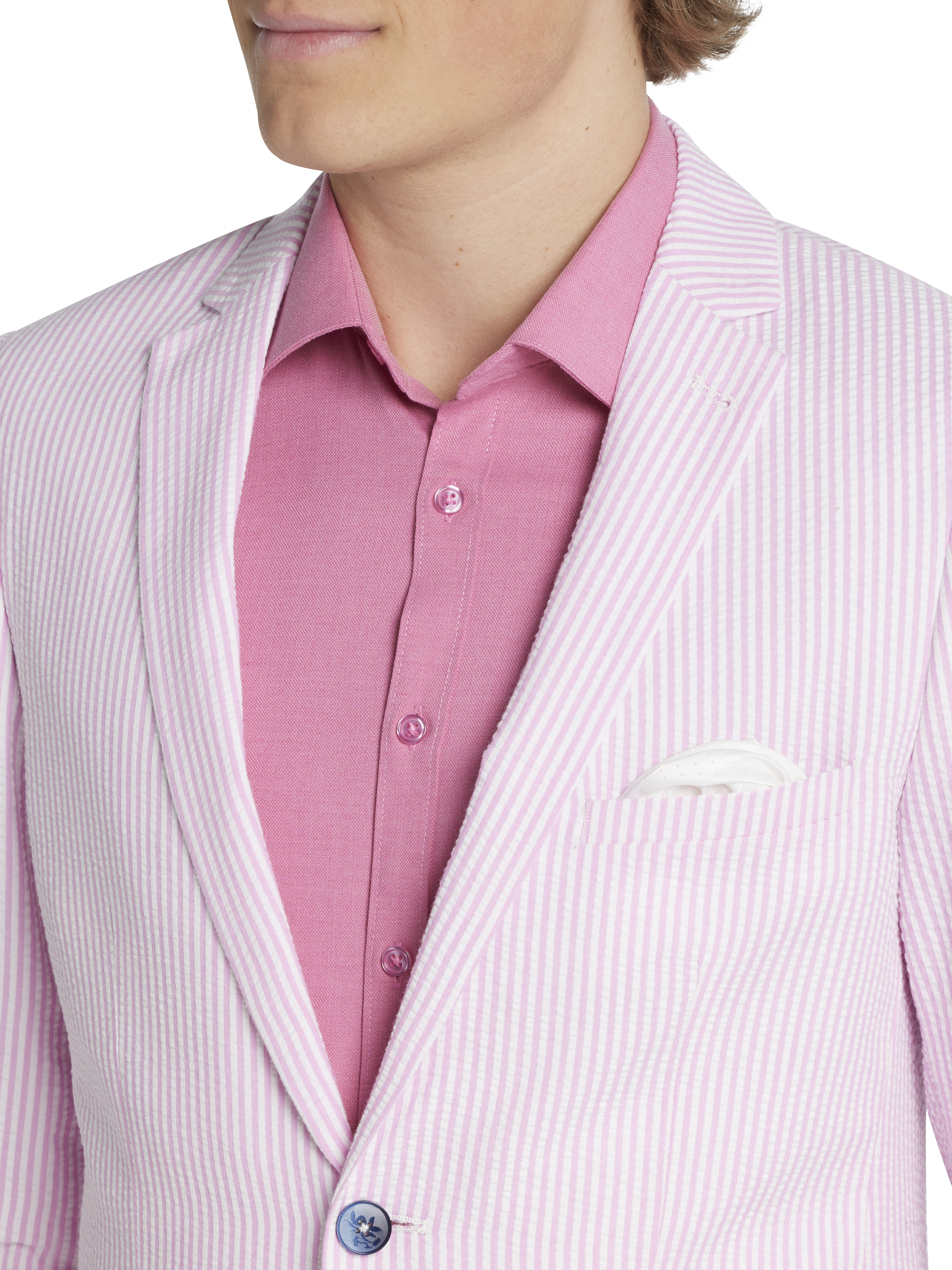 Slim Fit Seersucker Suit Jacket