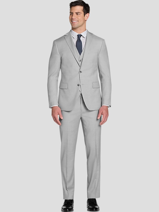 Awearness Kenneth Cole CHILLFLEX Slim Fit Premium Wool Blend Suit Jacket, Light Gray Solid - Image 5 of 8