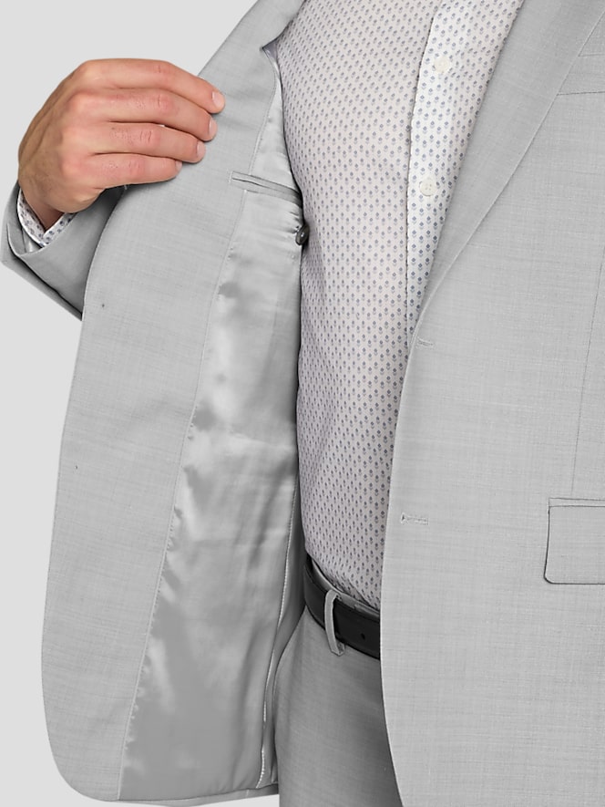 Awearness Kenneth Cole CHILLFLEX Slim Fit Premium Wool Blend Suit Jacket, Light Gray Solid - Image 7 of 8